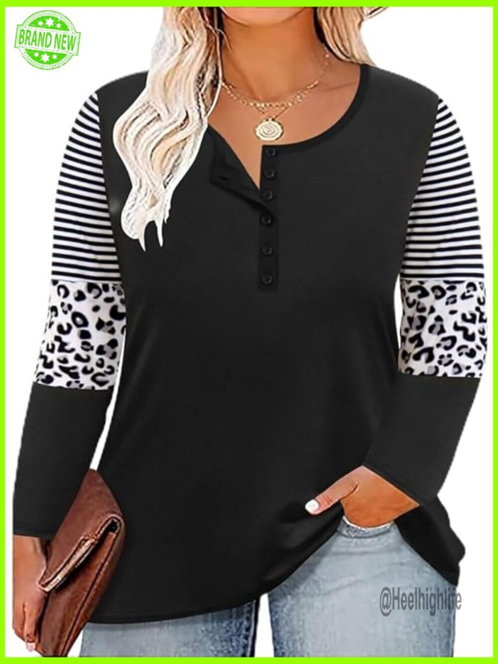 Plus Size Long Sleeve Tunic Top Stretch Polyester Blend Casual Fall Winter